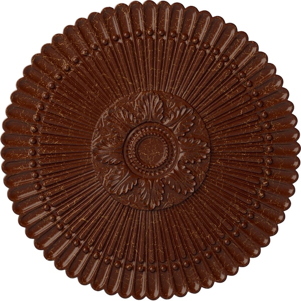 Ekena Millwork Nexus Ceiling Medallion (Fits Canopies up to 2 3/4"), 30"OD x 1 1/4"P, Burnished Mahogany Crackle CM30NEBMC - main